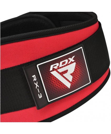 RDX X3 Weightlifting Neoprene Gym Belt in Red