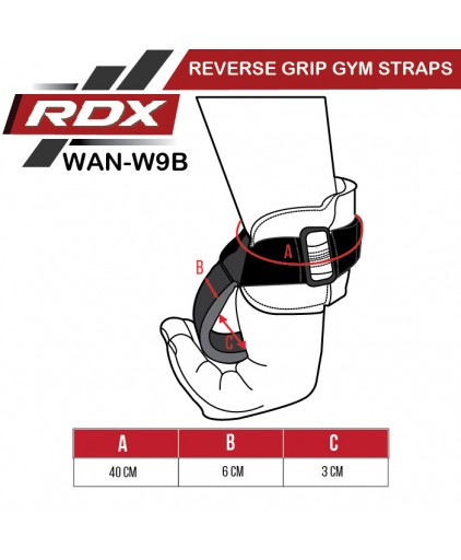 RDX W9 Reverse Grip Gym Straps